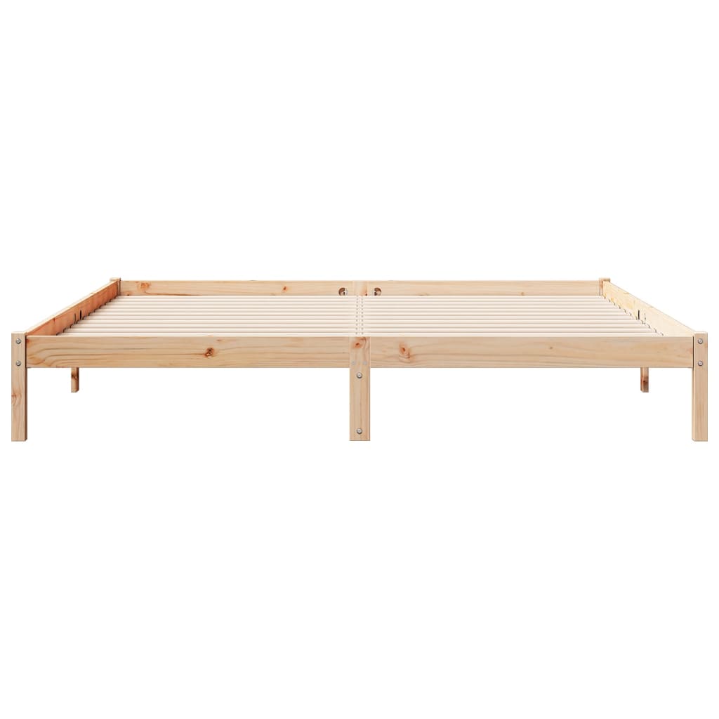 Cadre de lit extra long sans matelas 200x210 cm bois massif pin - XIOS