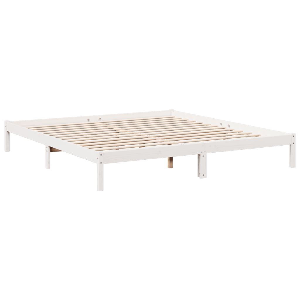 Cadre de lit extra long sans matelas 200x210 cm bois massif pin - XIOS
