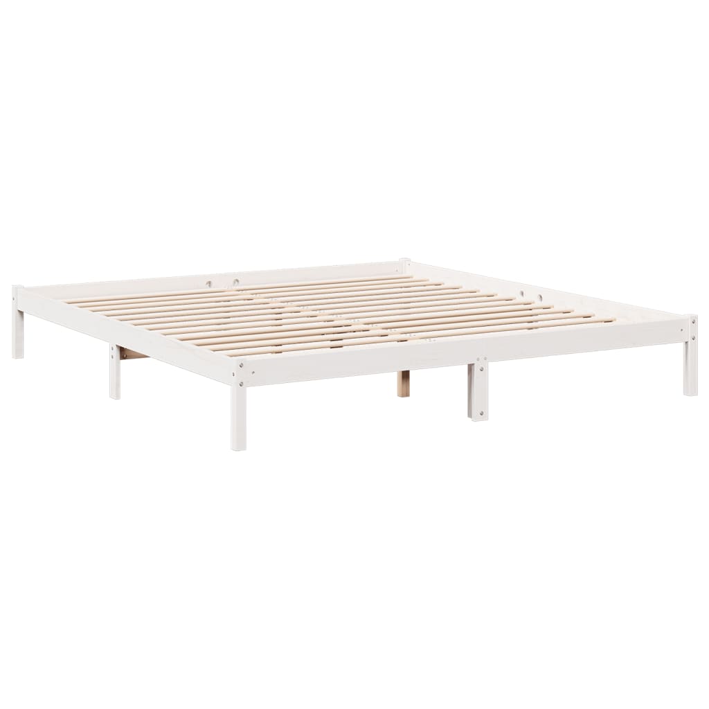 Cadre de lit extra long sans matelas 200x210 cm bois massif pin - XIOS