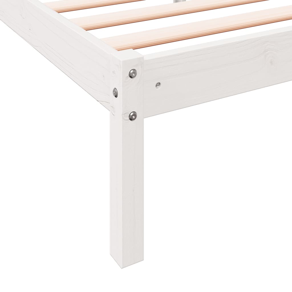 Cadre de lit extra long sans matelas 200x210 cm bois massif pin - XIOS