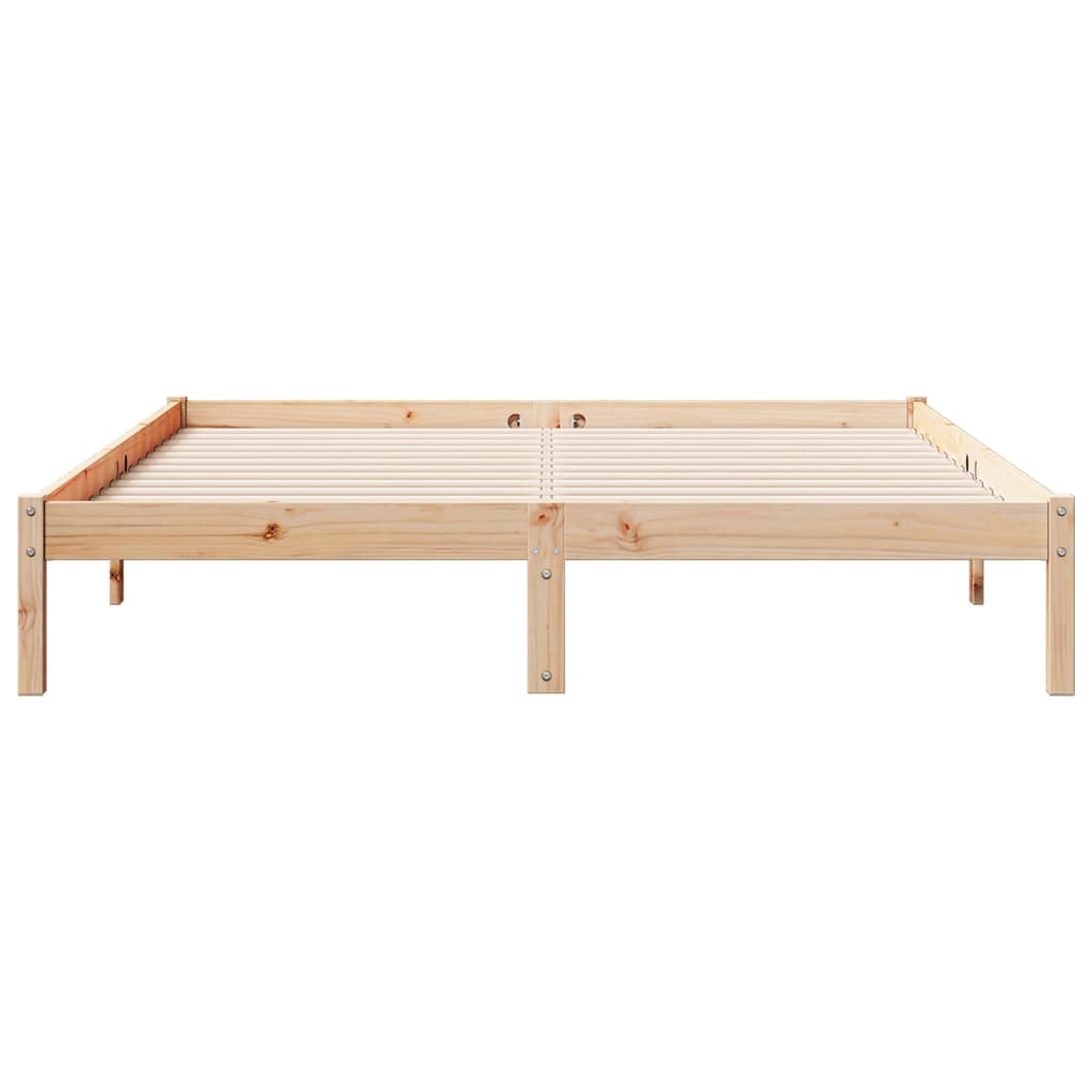 Cadre de lit extra long sans matelas 140x220 cm bois massif pin - XIOS