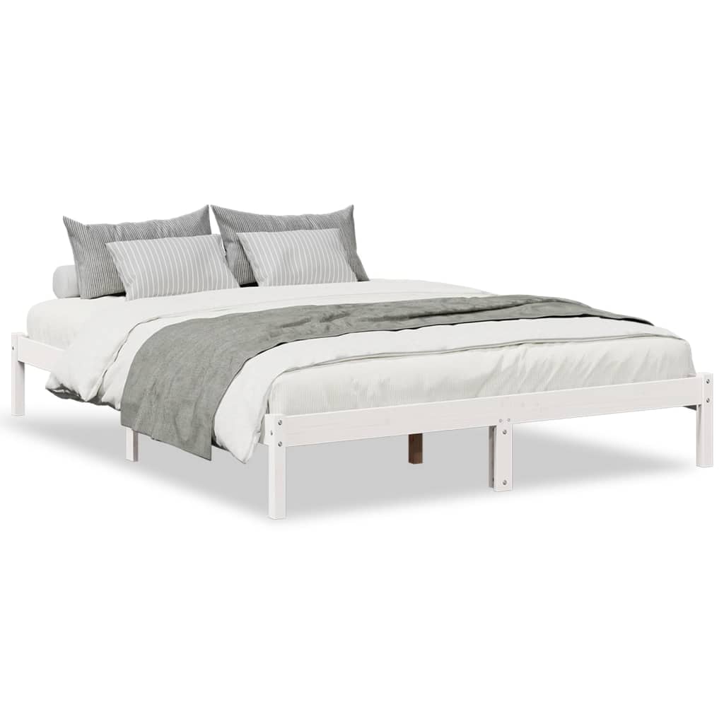 Cadre de lit extra long sans matelas 140x220 cm bois massif pin - XIOS