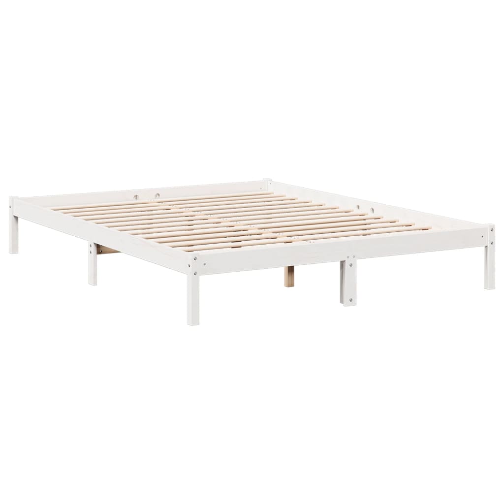 Cadre de lit extra long sans matelas 160x220 cm bois massif pin - XIOS