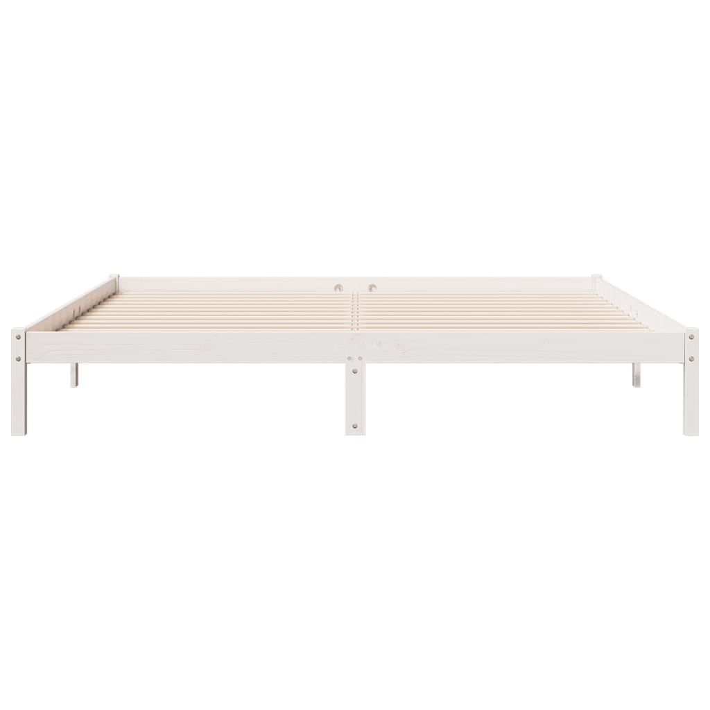 Cadre de lit extra long sans matelas 200x220 cm bois massif pin - XIOS