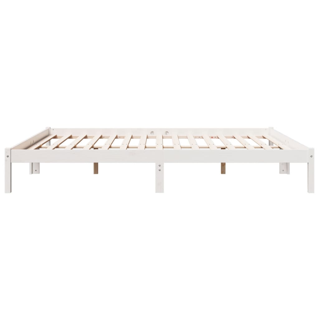 Cadre de lit extra long sans matelas 200x220 cm bois massif pin - XIOS
