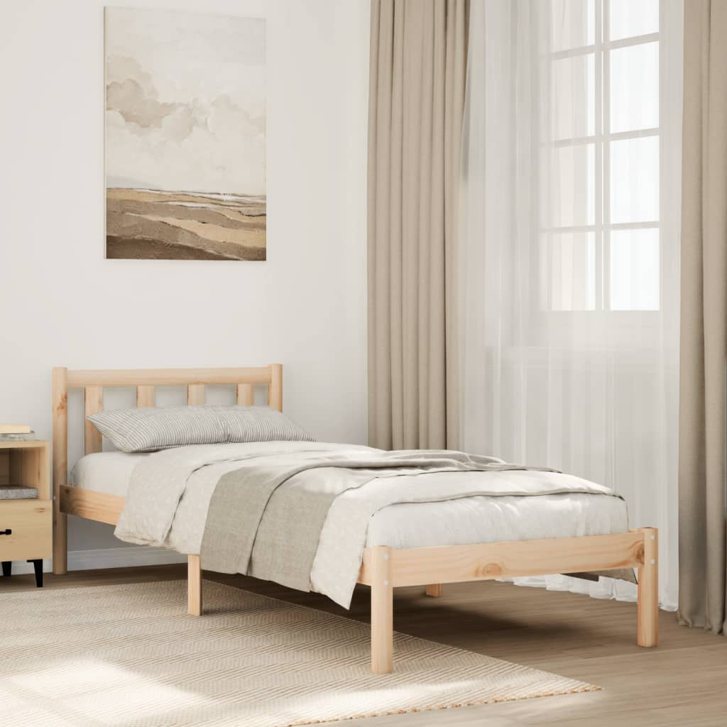 Cadre de lit extra long sans matelas 80x210 cm bois massif pin - XIOS