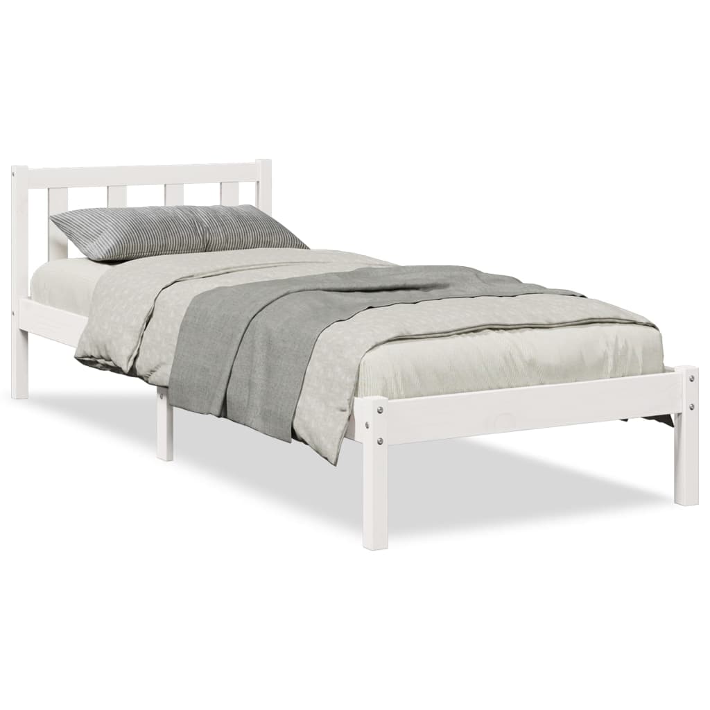 Cadre de lit extra long sans matelas 100x210 cm bois massif pin - XIOS