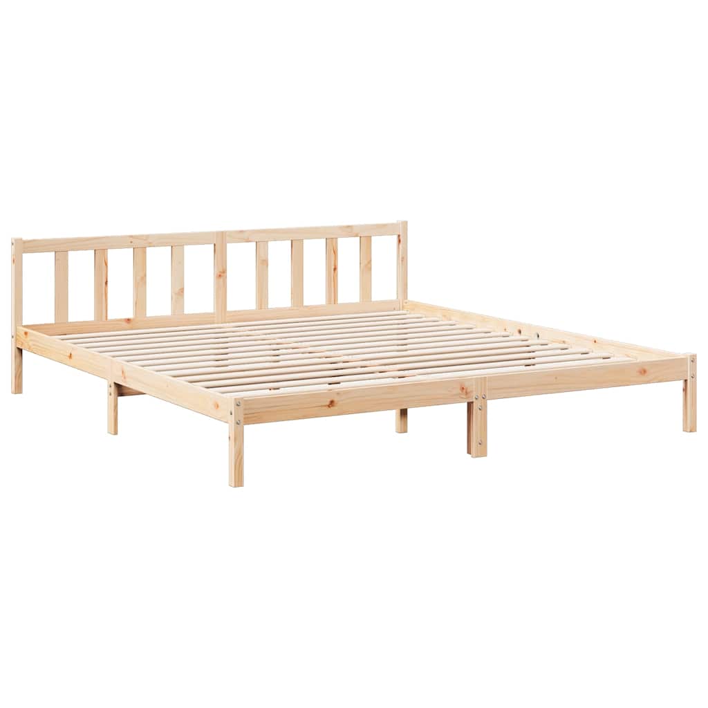 Cadre de lit extra long sans matelas 200x210 cm bois massif pin - XIOS
