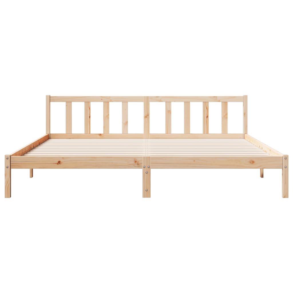 Cadre de lit extra long sans matelas 200x210 cm bois massif pin - XIOS