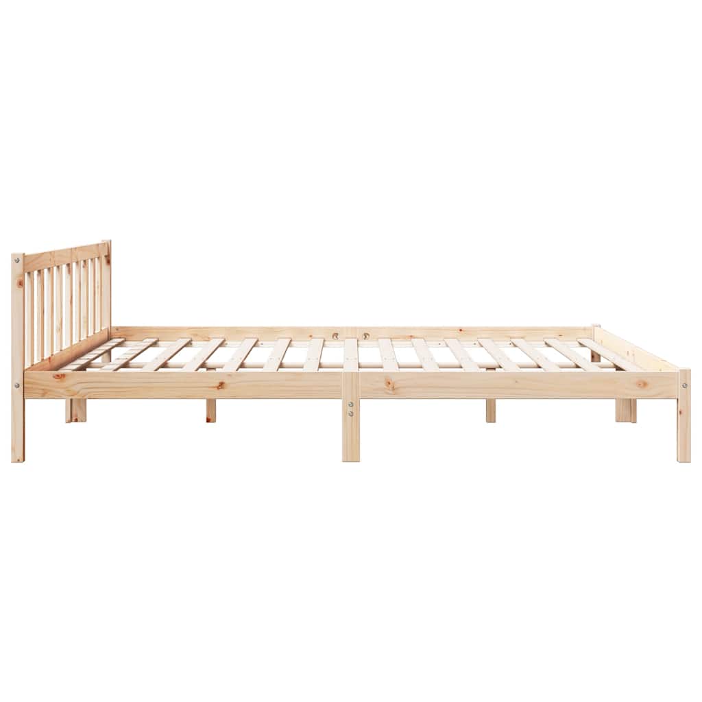 Cadre de lit extra long sans matelas 200x210 cm bois massif pin - XIOS