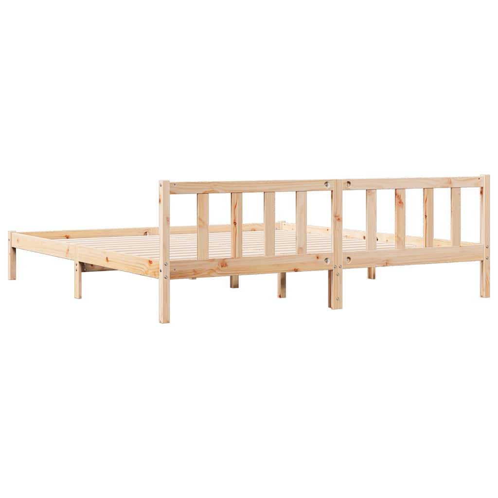 Cadre de lit extra long sans matelas 200x210 cm bois massif pin - XIOS