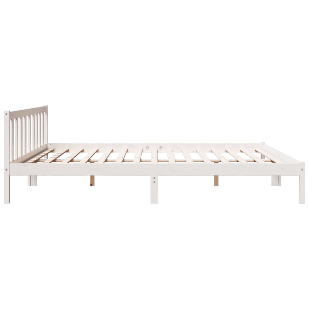 Cadre de lit extra long sans matelas 200x210 cm bois massif pin - XIOS