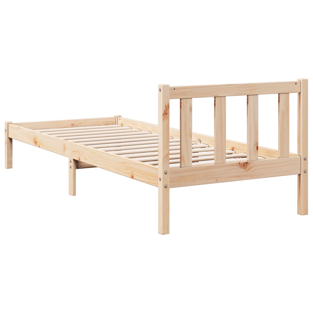 Cadre de lit extra long sans matelas 90x220 cm bois massif pin - XIOS