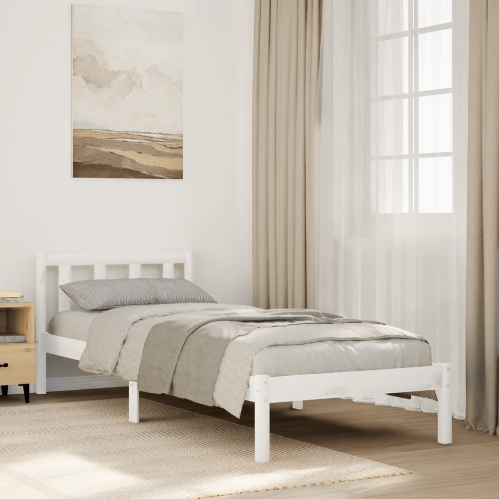Cadre de lit extra long sans matelas 90x220 cm bois massif pin - XIOS
