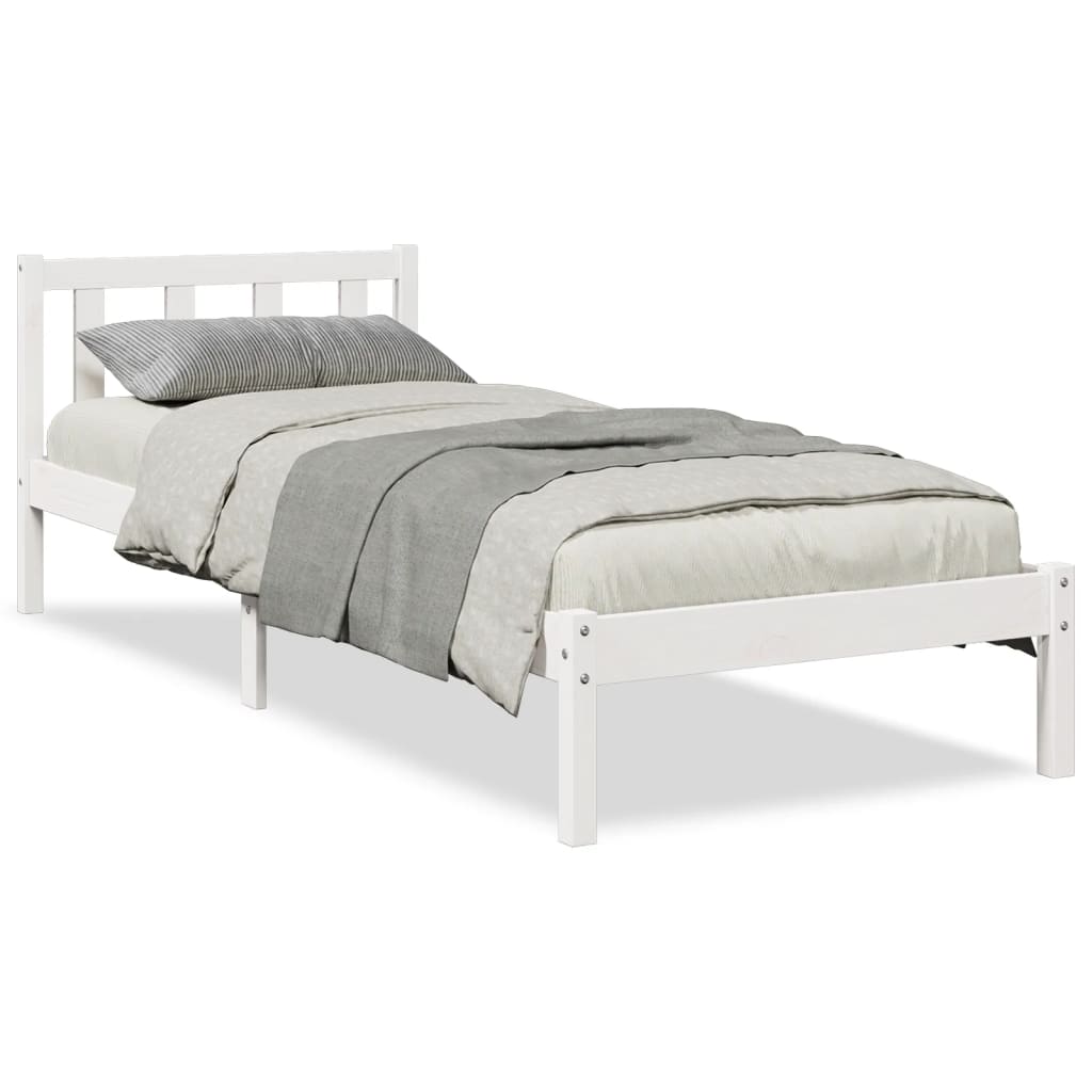 Cadre de lit extra long sans matelas 100x220 cm bois massif pin - XIOS