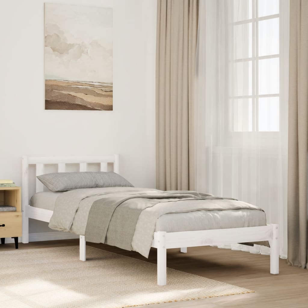 Cadre de lit extra long sans matelas 100x220 cm bois massif pin - XIOS