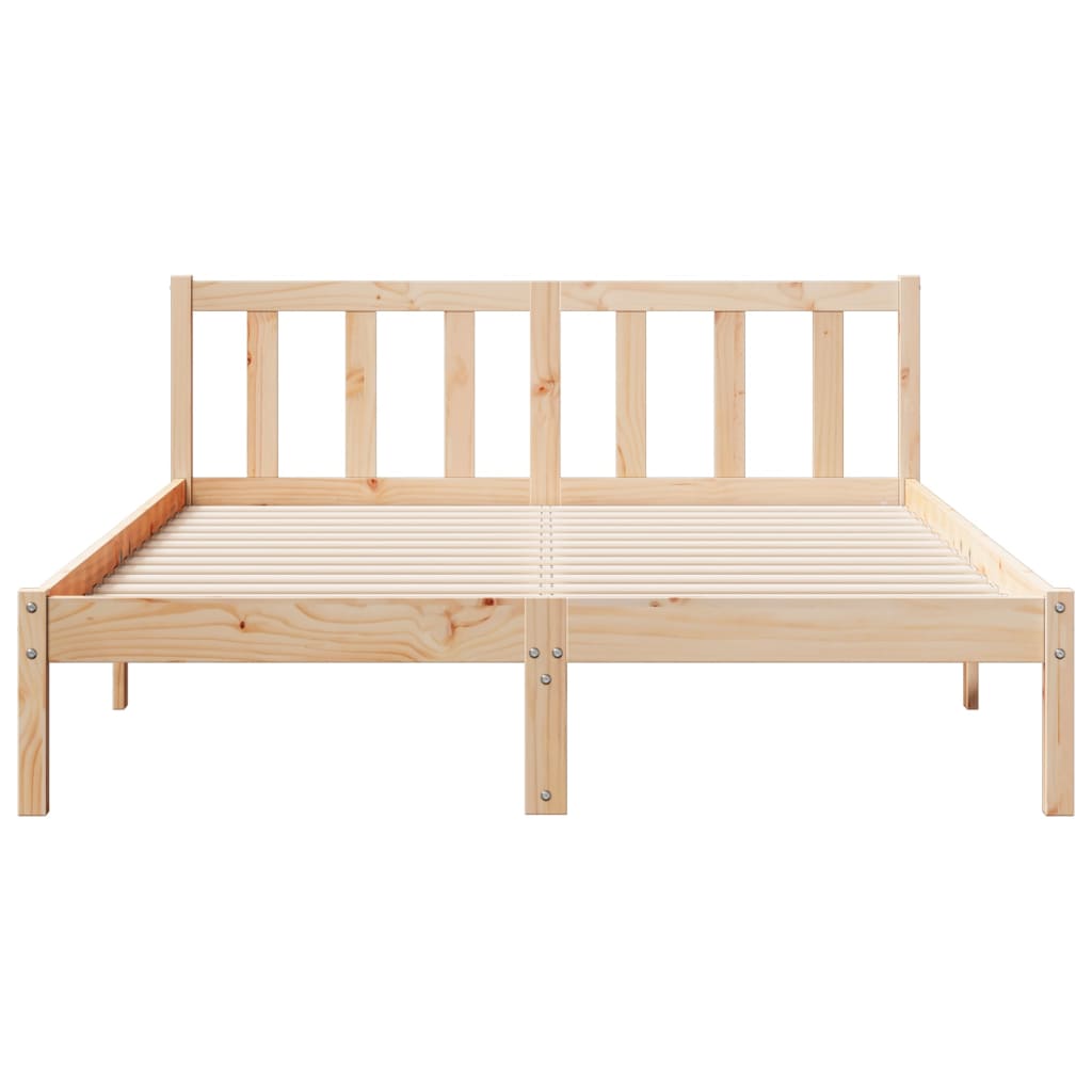 Cadre de lit extra long sans matelas 140x220 cm bois massif pin - XIOS