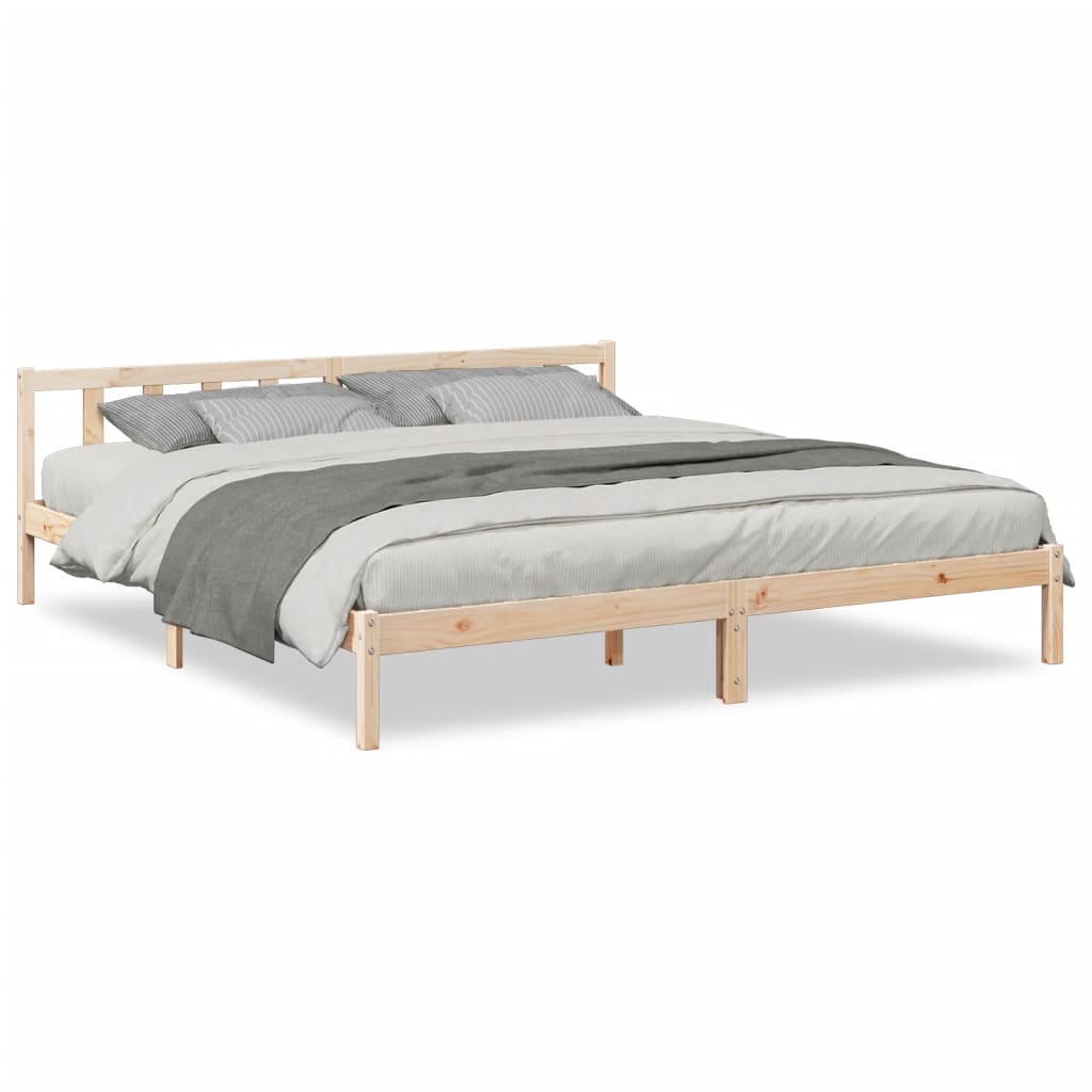 Cadre de lit extra long sans matelas 180x220 cm bois massif pin - XIOS