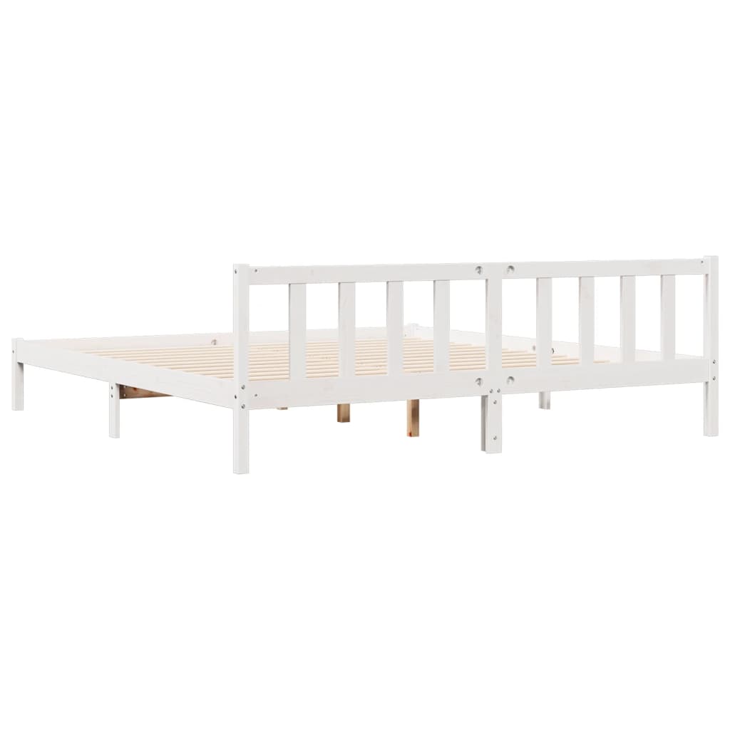 Cadre de lit extra long sans matelas 180x220 cm bois massif pin - XIOS