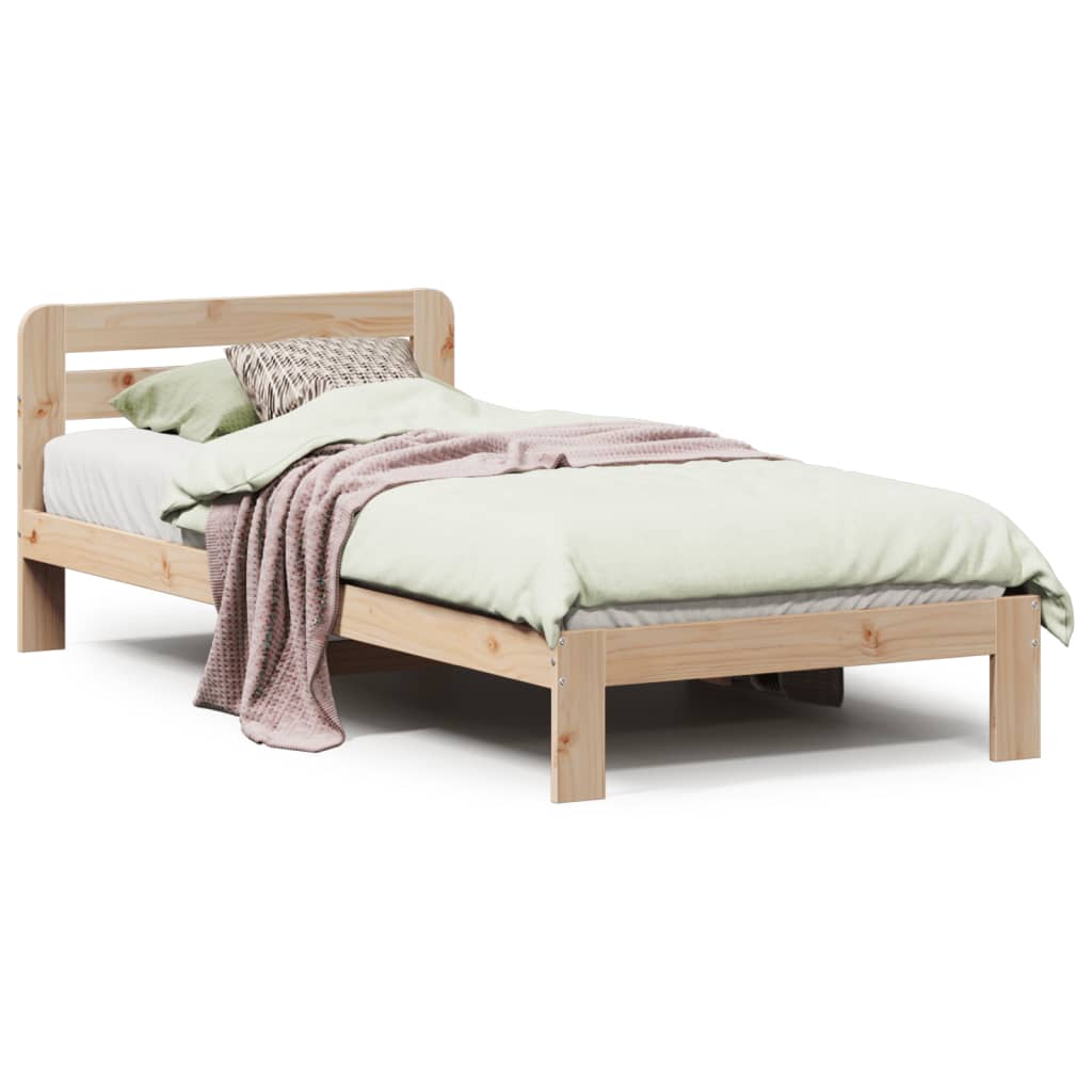 Cadre de lit sans matelas 90x200 cm bois de pin massif - XIOS