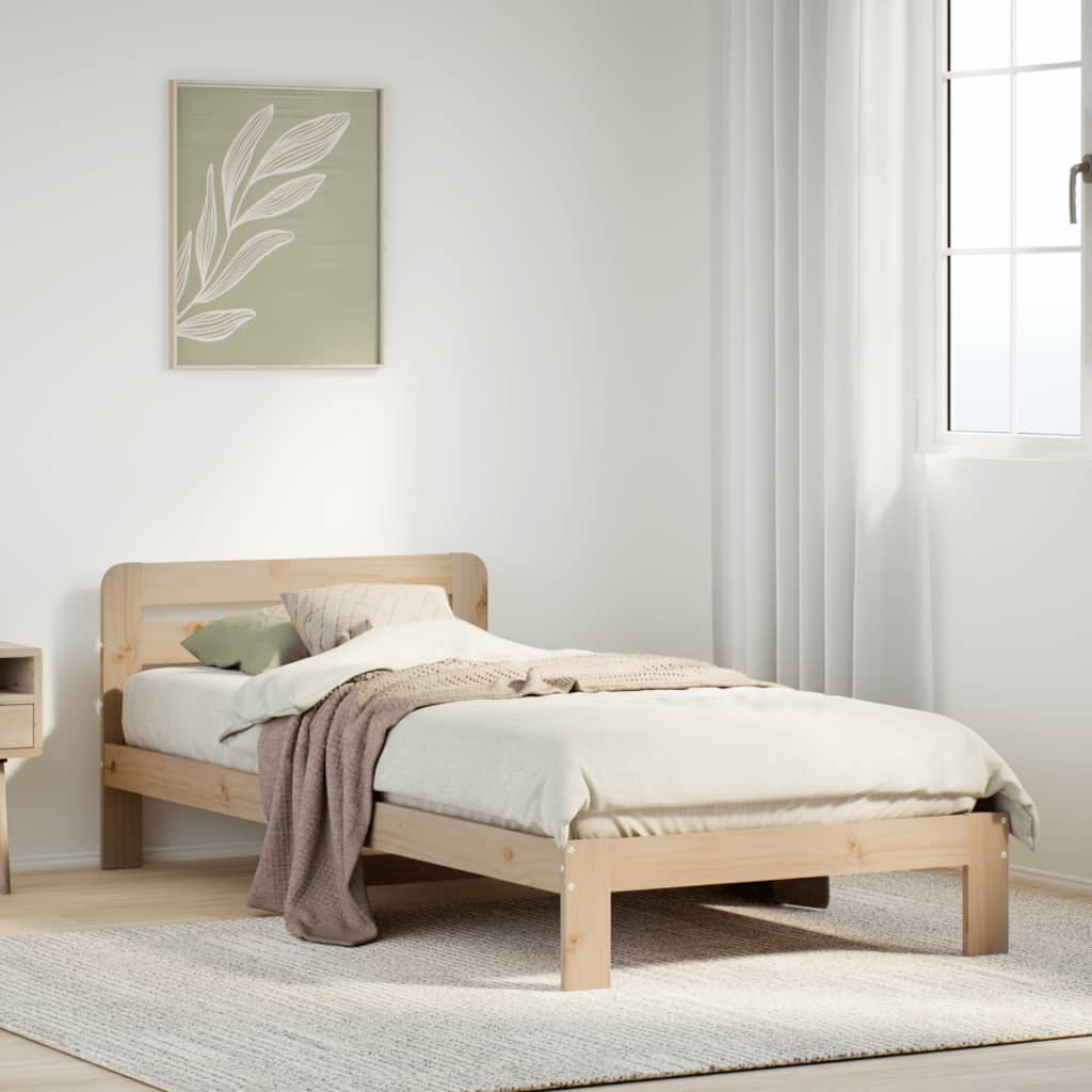 Cadre de lit sans matelas 90x200 cm bois de pin massif - XIOS