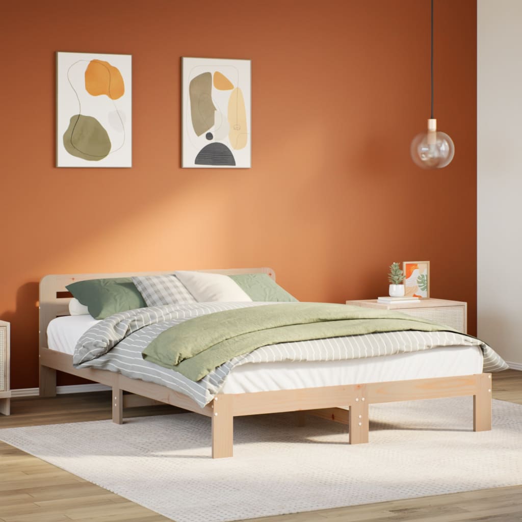 Cadre de lit sans matelas 150x200 cm bois de pin massif - XIOS