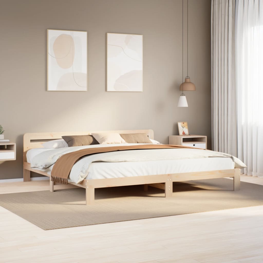 Cadre de lit sans matelas 180x200 cm bois massif de pin - XIOS