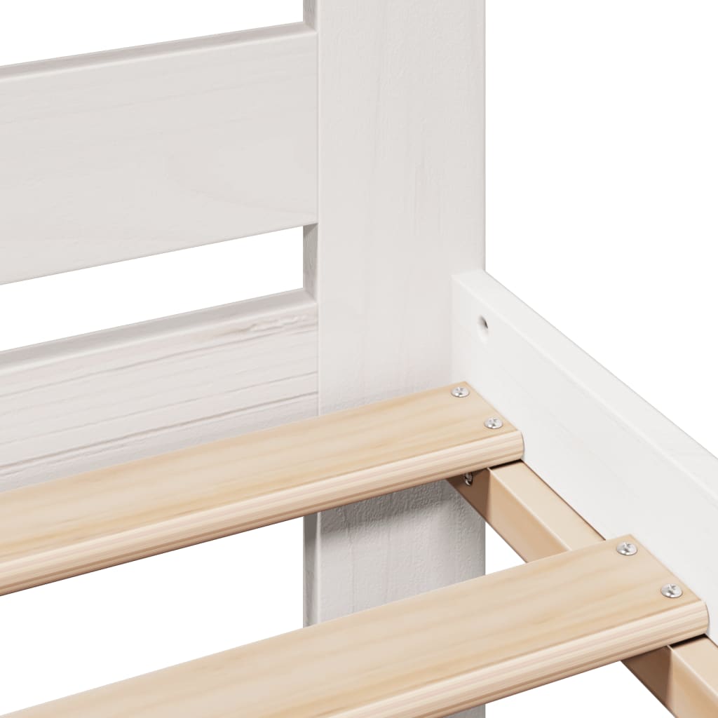 Cadre de lit sans matelas blanc 200x200 cm bois massif de pin - XIOS