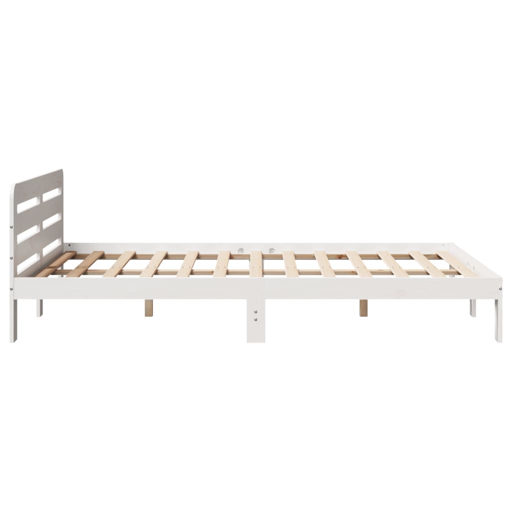 Cadre de lit sans matelas blanc 135x190 cm bois de pin massif - XIOS