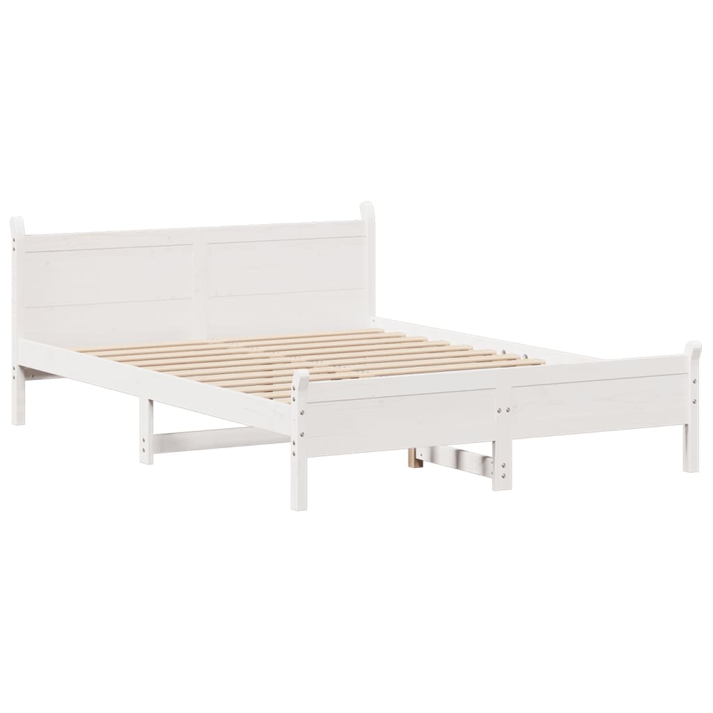 Cadre de lit sans matelas blanc 120x200 cm bois de pin massif - XIOS
