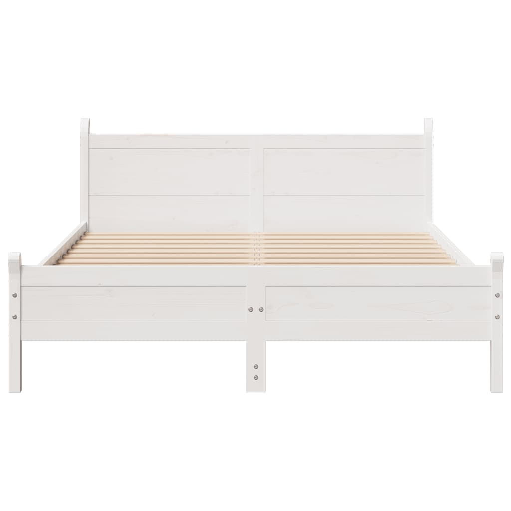 Cadre de lit sans matelas blanc 120x200 cm bois de pin massif - XIOS