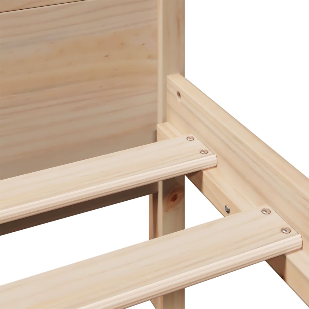 Cadre de lit sans matelas 140x190 cm bois de pin massif - XIOS