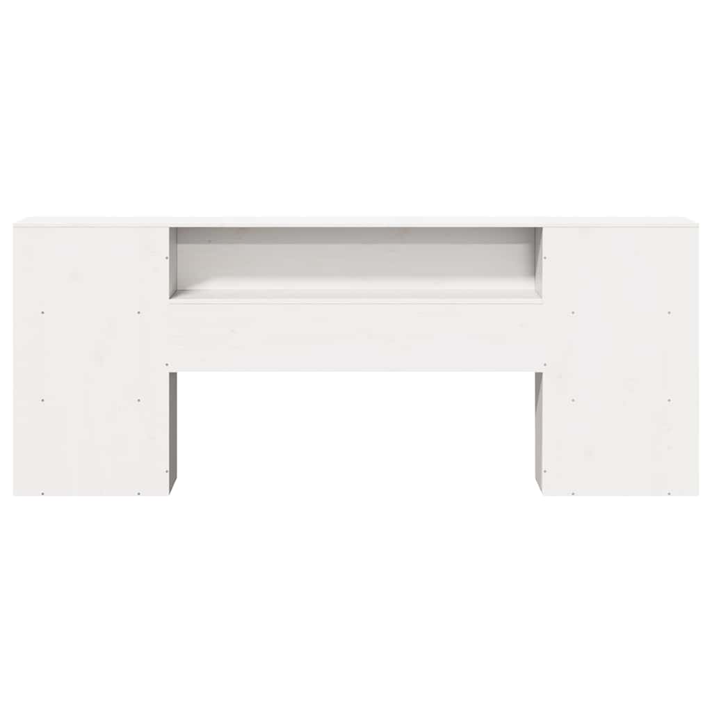 Tête de lit avec rangement blanc 200 cm bois massif de pin - XIOS