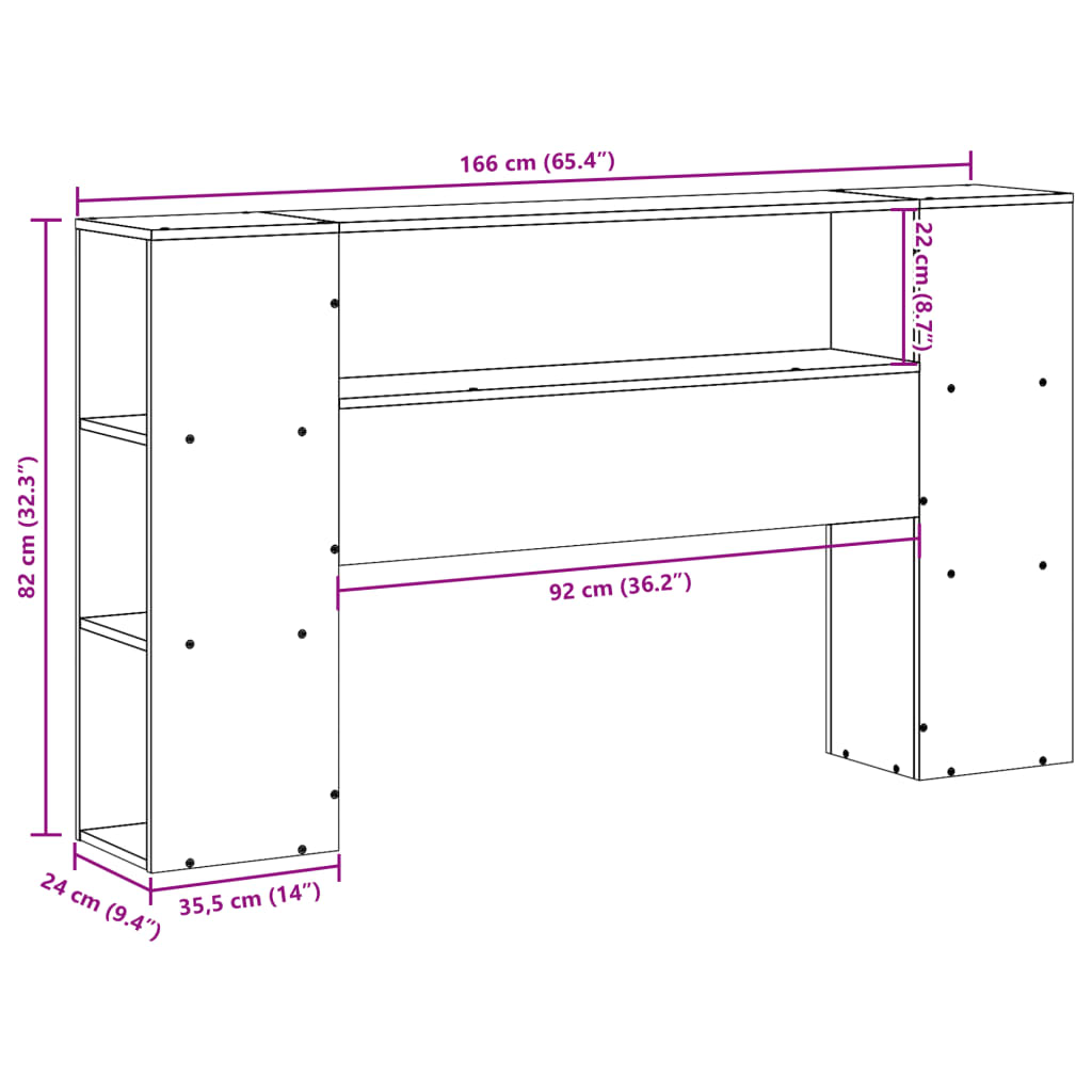Tête de lit avec rangement 160 cm bois massif de pin
