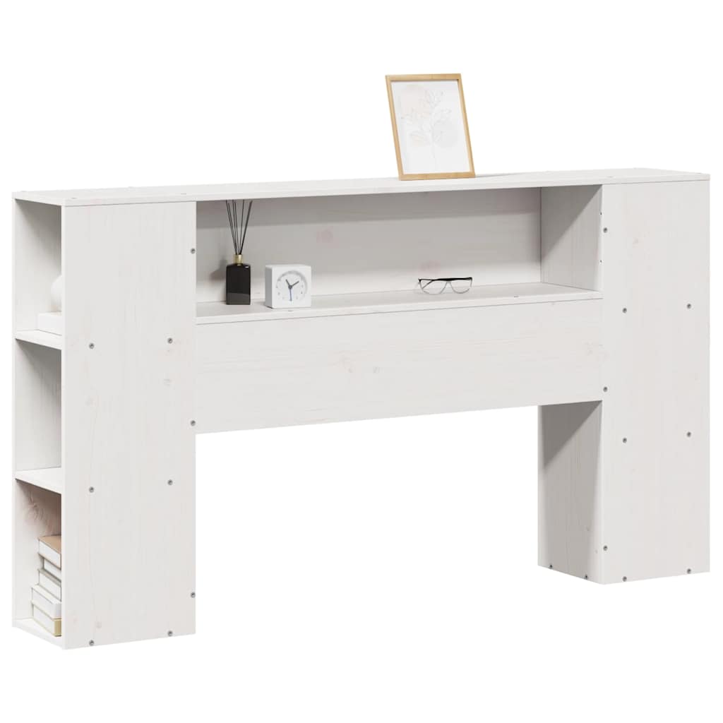 Tête de lit avec rangement blanc 150 cm bois massif de pin - XIOS
