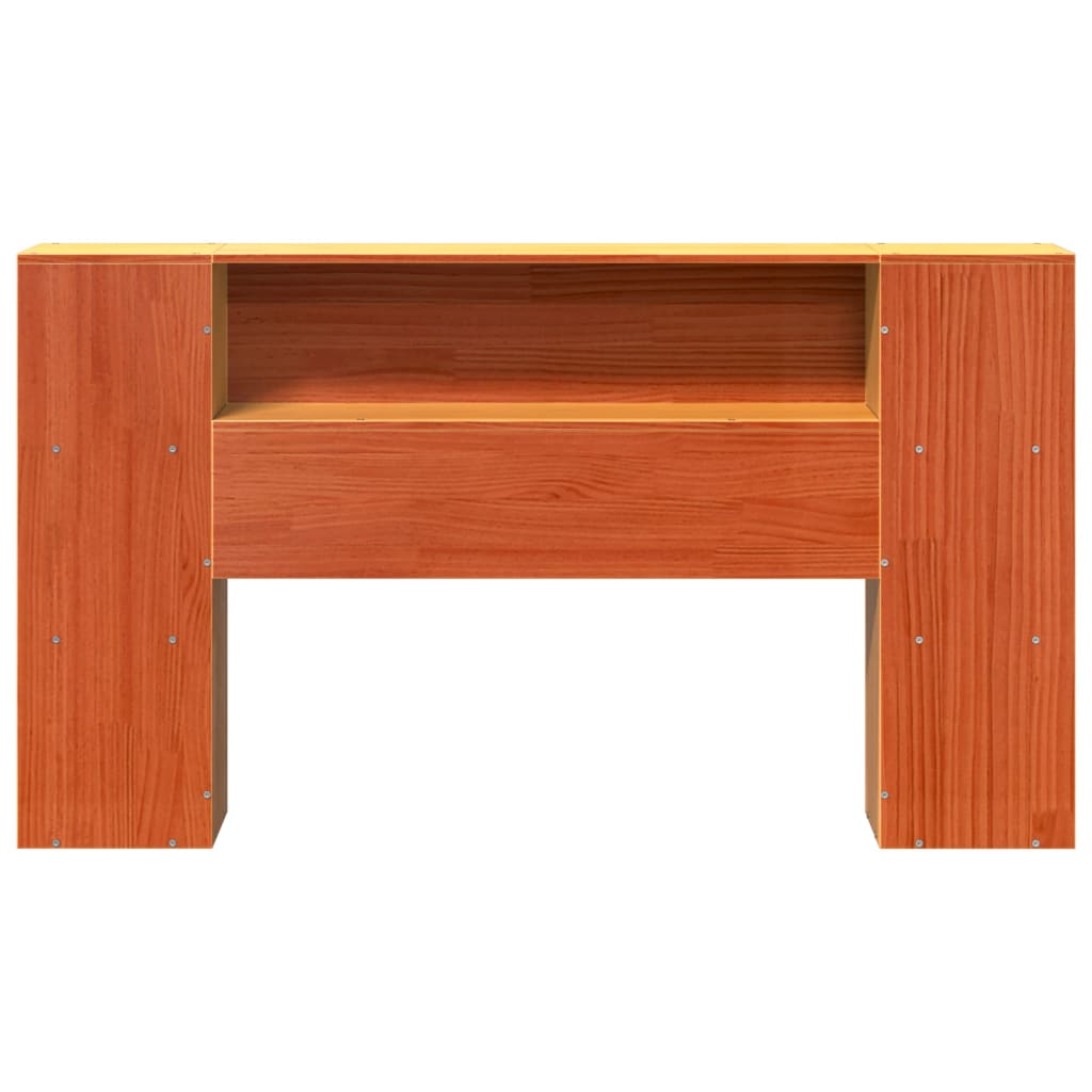 Tête de lit avec rangement cire marron 135cm bois massif de pin - XIOS