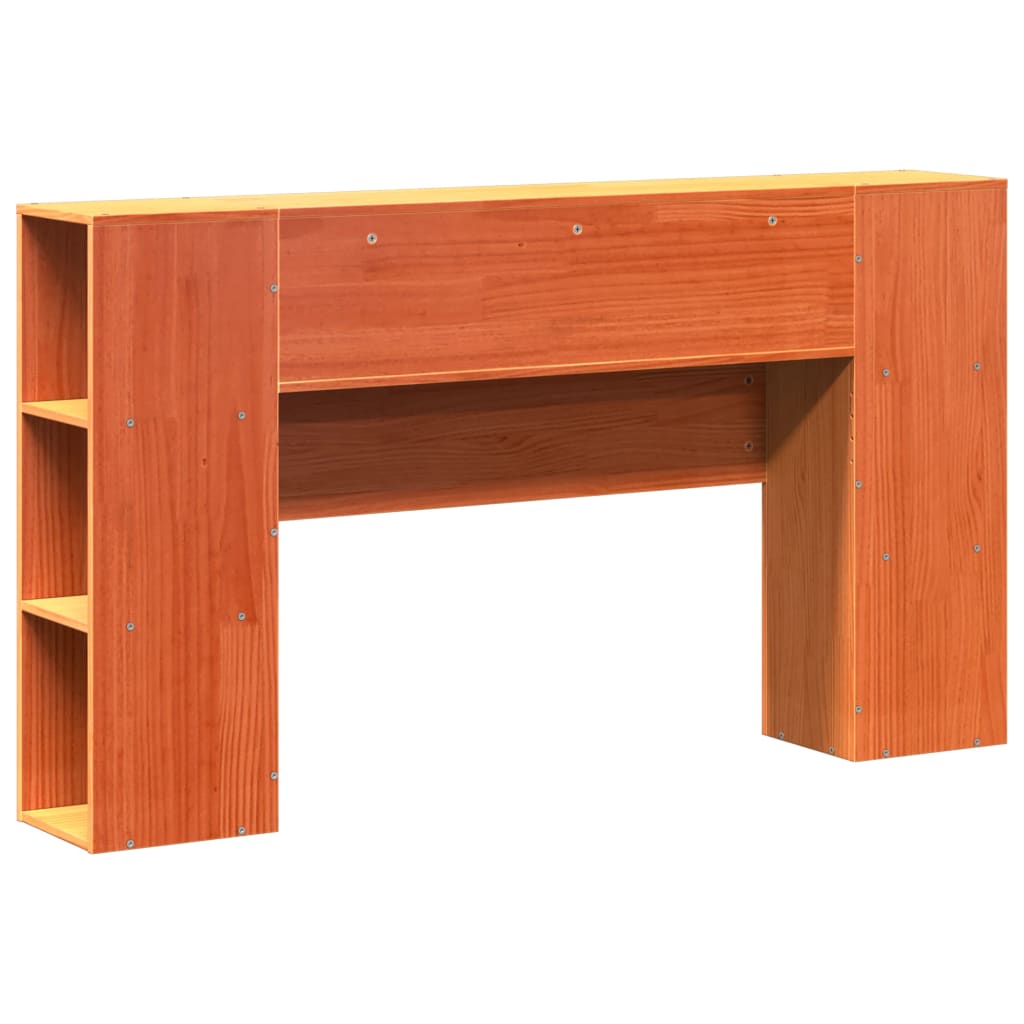 Tête de lit avec rangement cire marron 135cm bois massif de pin - XIOS