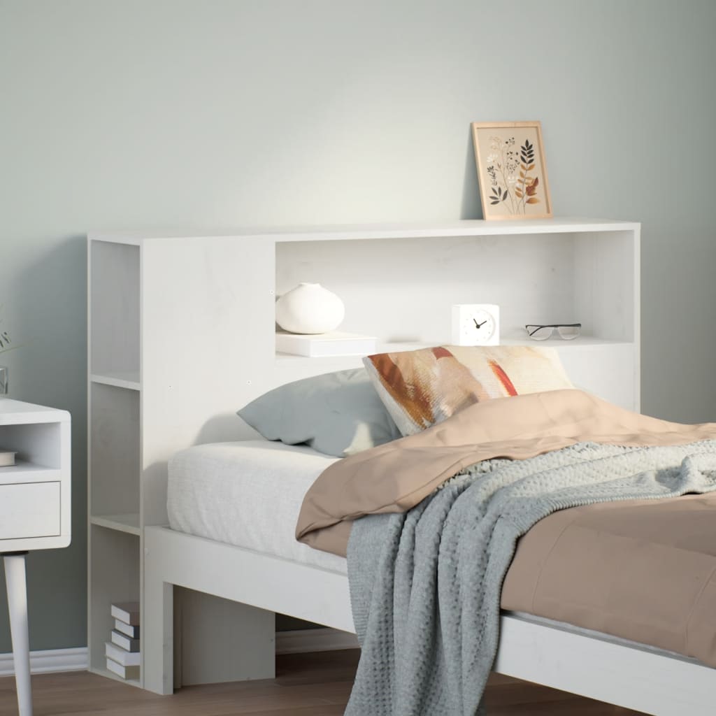 Tête de lit avec rangement blanc 75 cm bois massif de pin - XIOS