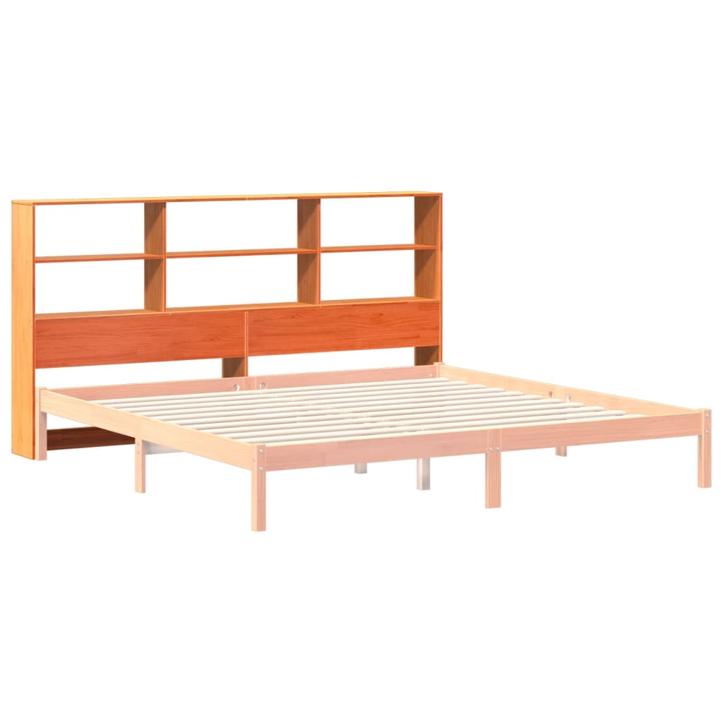Tête de lit avec rangement cire marron 200cm bois massif de pin - XIOS
