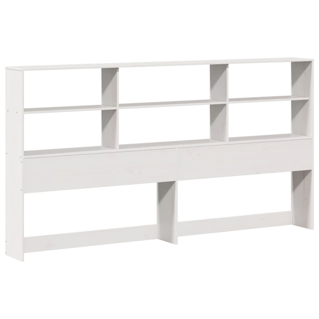 Tête de lit avec rangement blanc 180 cm bois massif de pin - XIOS