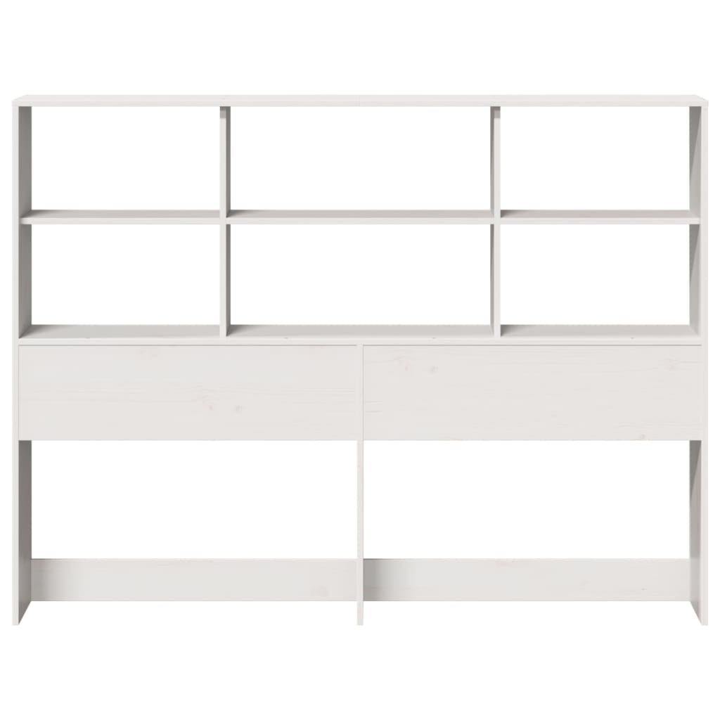 Tête de lit avec rangement blanc 160 cm bois massif de pin - XIOS