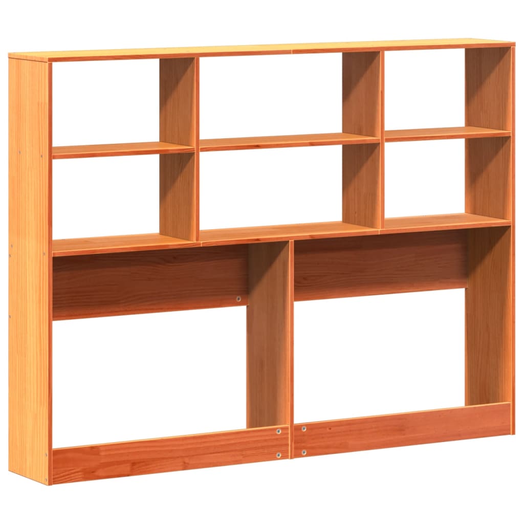 Tête de lit avec rangement cire marron 135cm bois massif de pin - XIOS