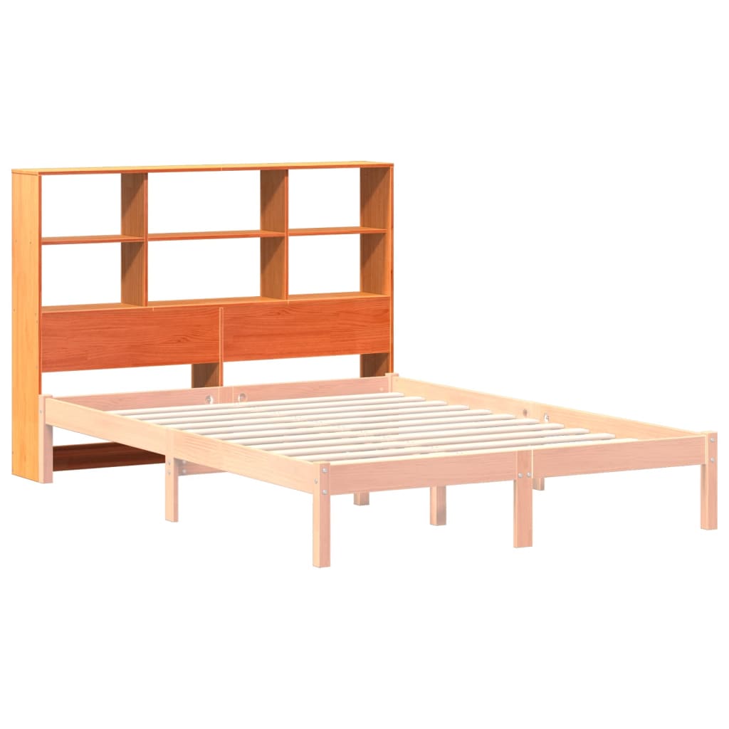 Tête de lit avec rangement cire marron 135cm bois massif de pin - XIOS
