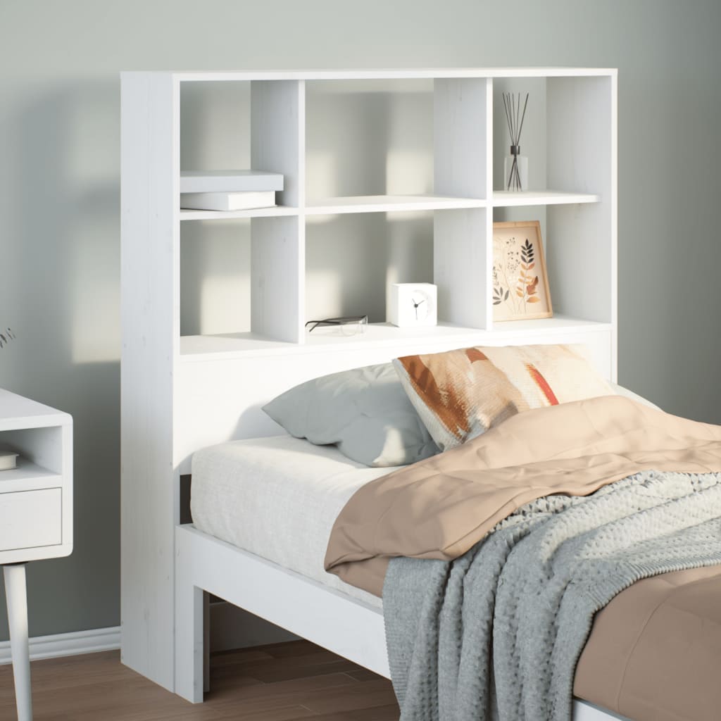 Tête de lit avec rangement blanc 90 cm bois massif de pin - XIOS