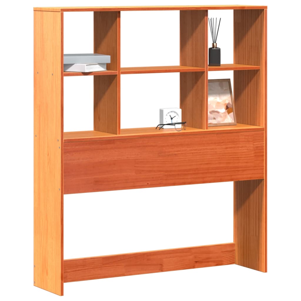 Tête de lit avec rangement cire marron 75 cm bois massif de pin - XIOS
