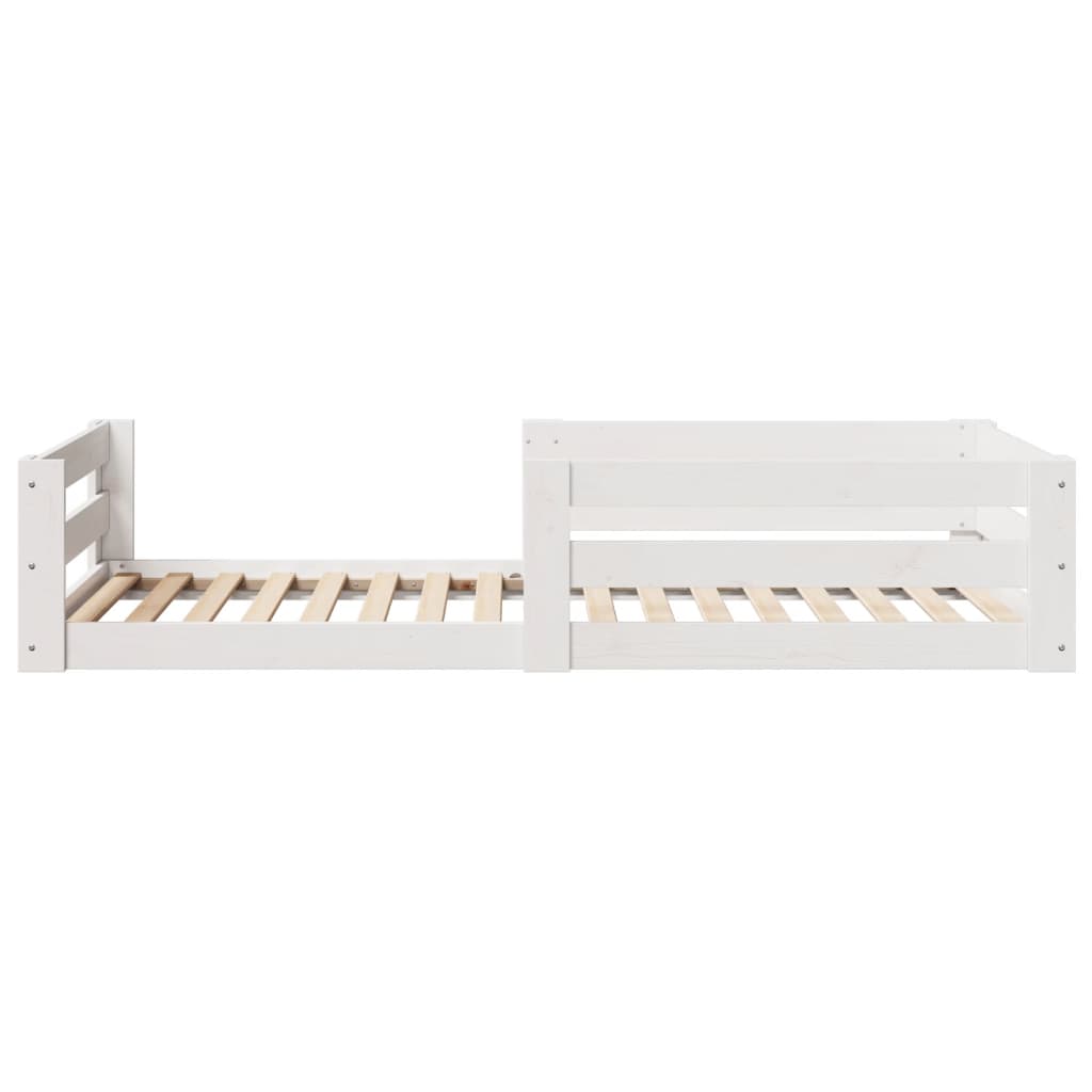 Cadre de lit sans matelas blanc 80x200 cm bois massif de pin - XIOS