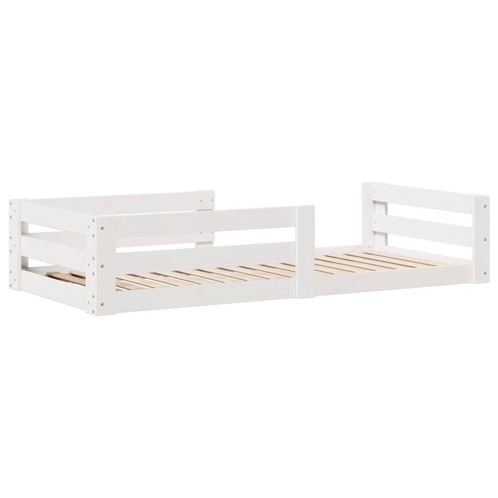 Cadre de lit sans matelas blanc 80x200 cm bois massif de pin - XIOS