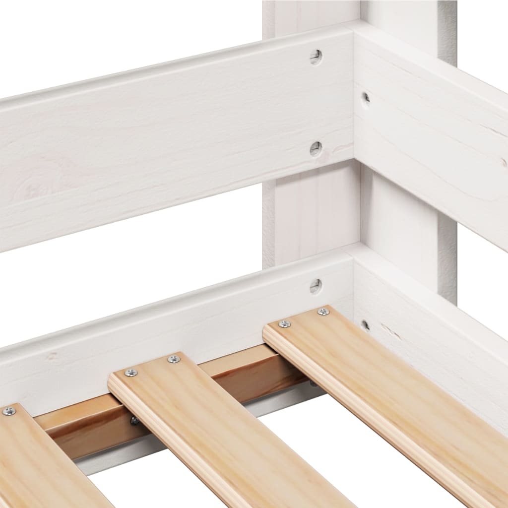 Cadre de lit sans matelas blanc 80x200 cm bois massif de pin - XIOS