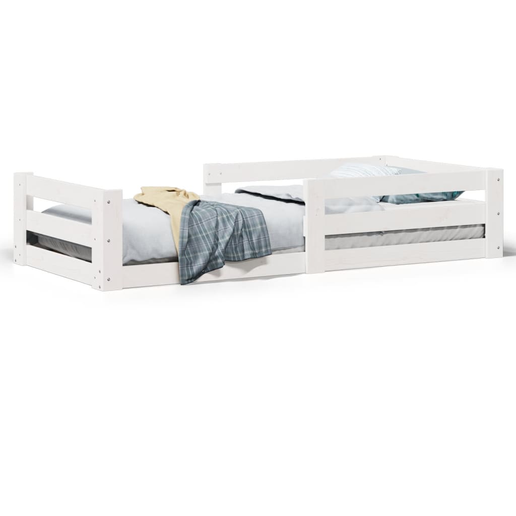 Cadre de lit sans matelas blanc 90x200 cm bois de pin massif - XIOS