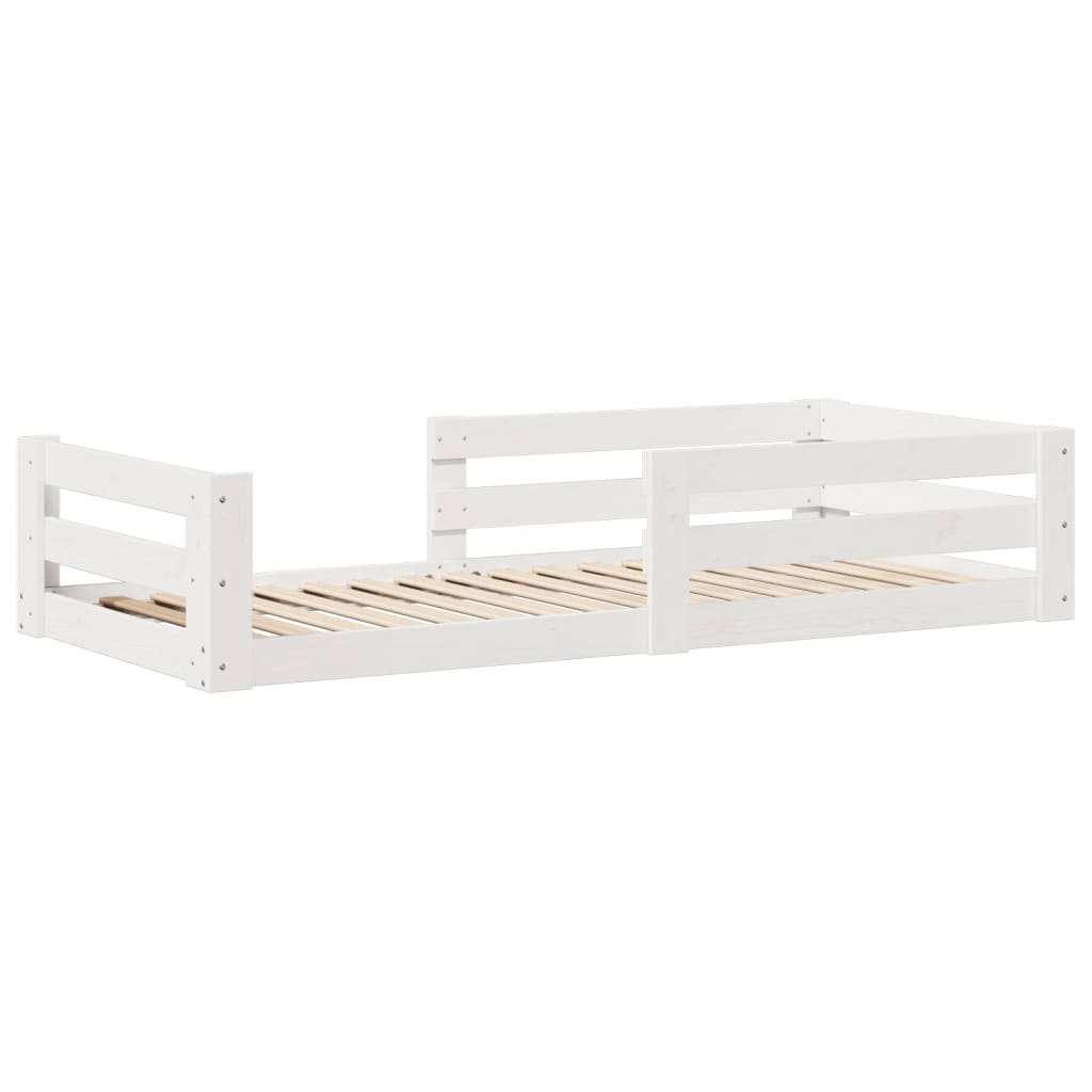 Cadre de lit sans matelas blanc 100x200 cm bois de pin massif - XIOS